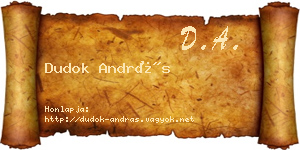 Dudok András névjegykártya