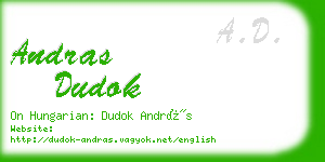 andras dudok business card